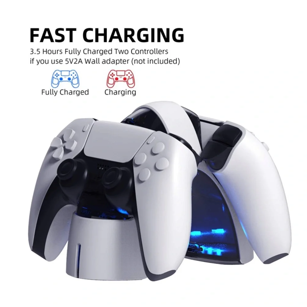 Childly&Choicely Upgraded PS5 Controller Charger, Dual Charging Station Dock